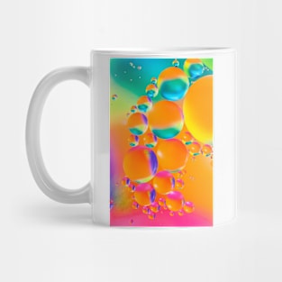 Colorful close up of oil drops in water Mug